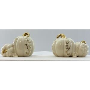 Lenox Golden Harvest Pumpkin Salt and Pepper Shakers - Retired - 2003 - Vintage